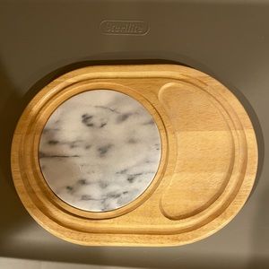 Wood and marble cheese board